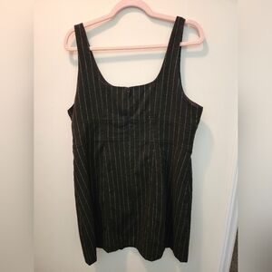 Madewell Black Pinstripe Midi Dress